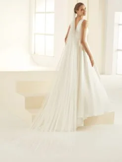 S362 - Bianco Evento Voile Très Long Tulle Pailleté Argenté