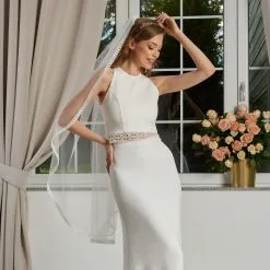 Voile De Mariage Bohème Mi Long En Dentelle Valéria