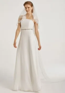 Voile Mariage Très Long Dentelle Ivoire Française Vita