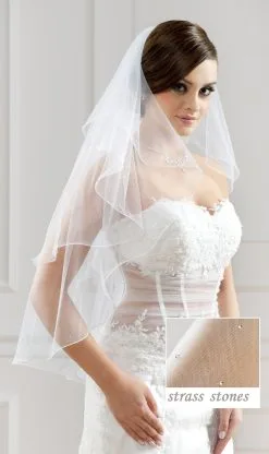 Voile De Mariée Mi Long Avec Cristal Swarovski Edvina