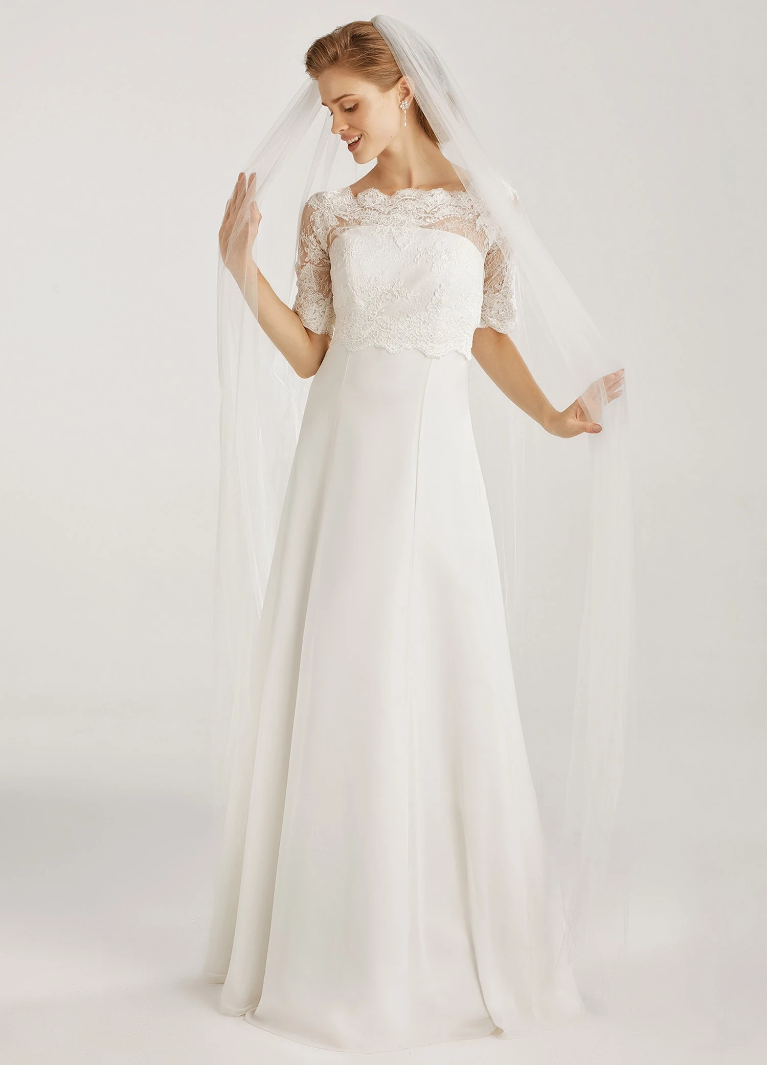 Voile Mariage Long En Tulle Ivoire Sans Bordure Mina 1 Voile Mariage Long En Tulle Ivoire Sans Bordure Mina