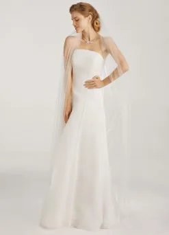 Voile Mariage Long Sans Bordure Et Strass Swarovski Tonia