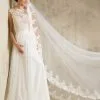Voile Mariage Très Long Dentelle à Fleurs En Coton Eléonore