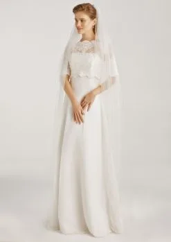 Voile Mariage Long En Tulle Ivoire Sans Bordure Zina